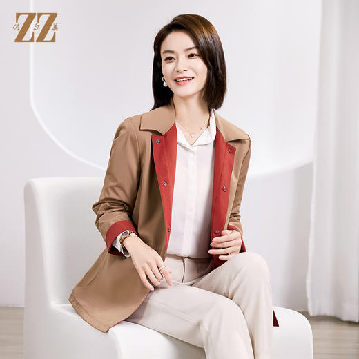 佐尔美春季新品上新 双面穿经典时尚风衣外套女E23FD11 商品图3