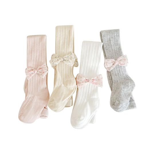 女童打底裤春夏季麻花纹儿童打底裤 纯色蝴蝶结女童连裤袜聚 商品图4