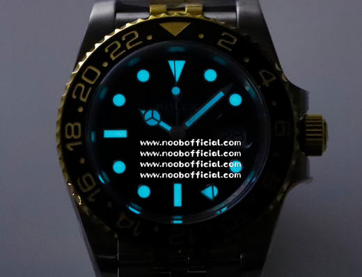 『皮蛋圈➕正品original原版开模』clean厂 c厂 116713格林尼治gmt间金陶瓷圈字体细节对比，12点位三角部分，顶角，以及底角部分，尖角位置全部做圆角处理与原装达到一致❕❕❕ 商品图3