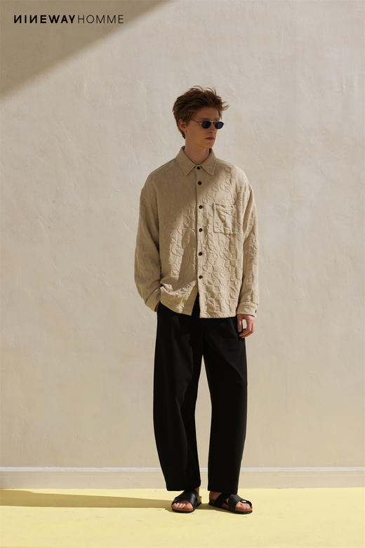 102052纹理面料长袖衬衣 商品图0