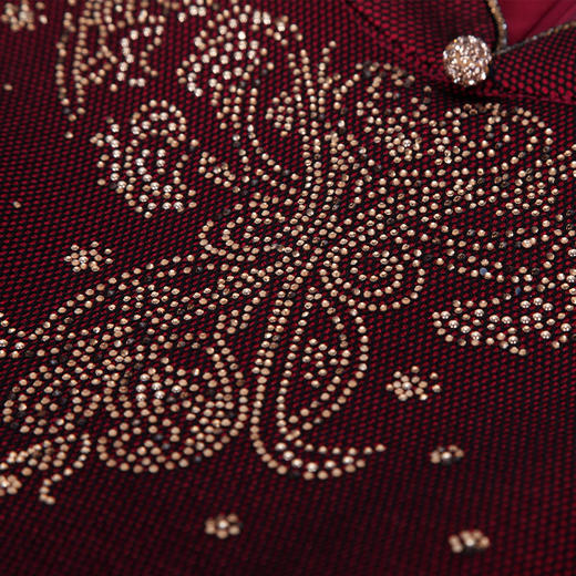 PE814斯尔丽24新款精致小克拉钻镶嵌工艺改良旗袍柔软宴会礼服连衣裙 商品图4