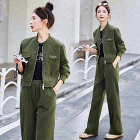 2024春秋新款休闲时尚时髦洋气高级感减龄显瘦灯芯绒两件套LZW-SFLY8851