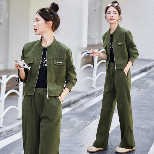 2024春秋新款休闲时尚时髦洋气高级感减龄显瘦灯芯绒两件套LZW-SFLY8851 商品图0