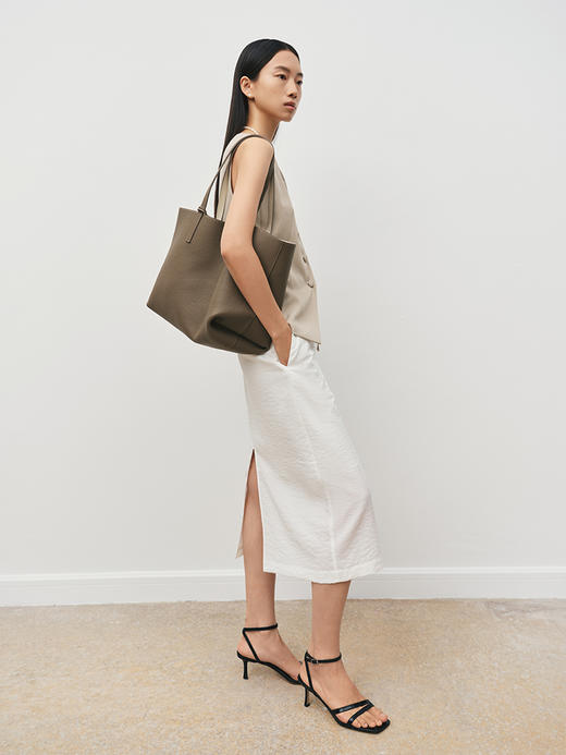 一包两用头层摔纹牛皮耐用双色托特包AB6465243 商品图6