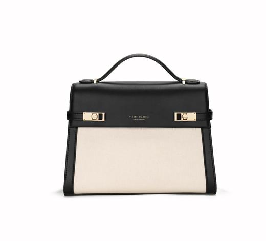 皮尔卡丹 气质典雅拼接色头层牛皮女包斜挎包 商品图8