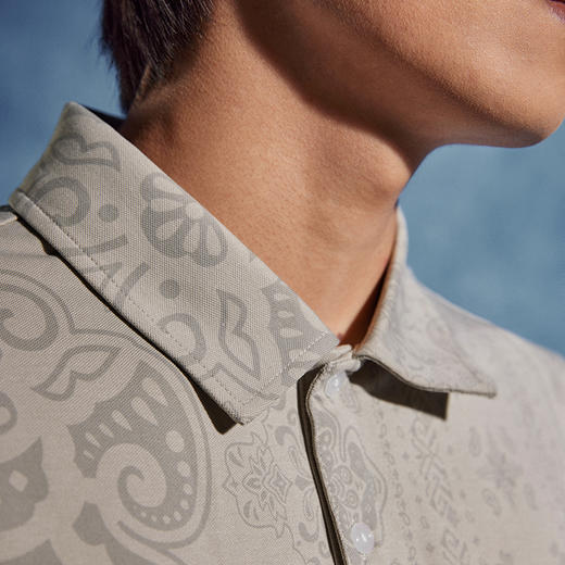 【非遗苗绣蝴蝶妈妈系列】柒牌polo衫男短袖夏季新款时尚满印上衣	126T72630 商品图2