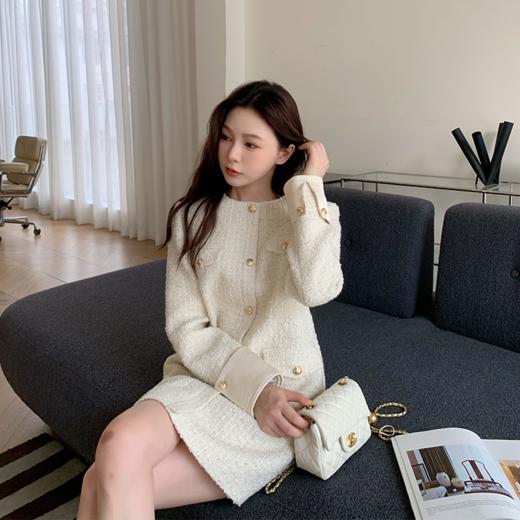 金蘑菇菇 "COCO鎏金手工坊"/ 精纺羊毛小香连衣裙 商品图3