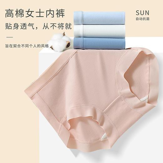 日系温柔舒适风 新疆棉 中高腰纯棉加高底档 不勒大腿 包裹性强 商品图2
