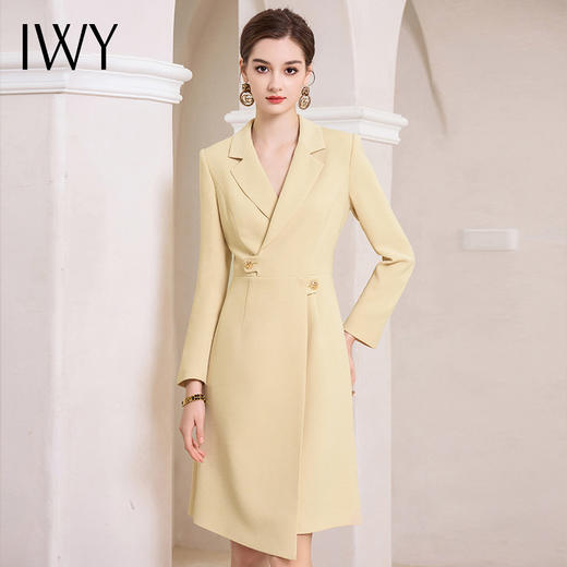 IWY/黄色职业西装裙女春秋正装连衣裙演讲面试通勤ol常规Q1005 商品图2