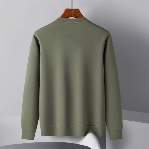 【桑蚕丝混纺】罗蒙春秋男装卫衣激光雕花卫衣男士休闲百搭卫衣圆领长袖T恤上衣男 商品图8