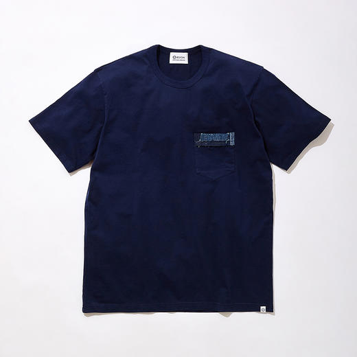 KUON Boro Striped Pocket Tee 日本职人手工制古布拼接口袋T恤 商品图3