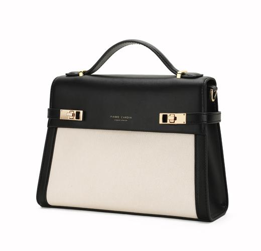 皮尔卡丹 气质典雅拼接色头层牛皮女包斜挎包 商品图7