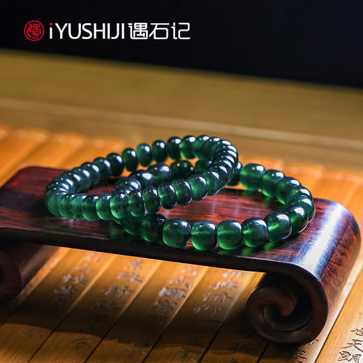 遇石记泰山玉算盘珠老型珠手串高净度泰山碧玉手链男女款 商品图1