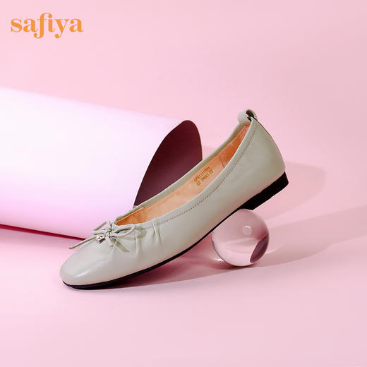 Safiya/索菲娅 2024春新款休闲蝴蝶结羊皮平软底浅口单鞋 SF41111083 商品图4
