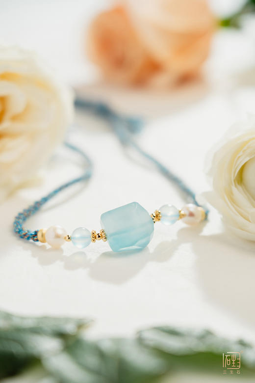 海蓝宝藏式编制风项链 手链 商品图1