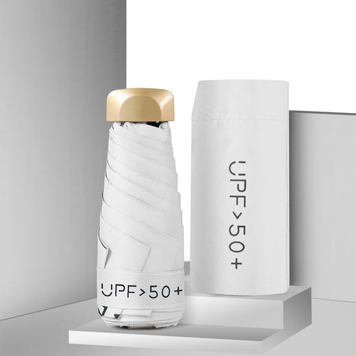 【晴雨出行无忧！精致小巧】晴雨两用小巧便携迷你礼品伞黑胶防晒遮阳太阳伞女扁五折伞，悬垂感高密色丁布 高针密织，有效阻隔紫外线。 商品图4