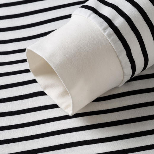 【桑蚕丝混纺】罗蒙春秋翻领长袖绣花胸标海魂衫polo衫男长袖男士条纹polo衫长袖 商品图10