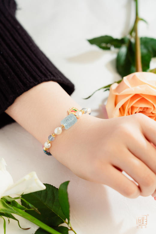 海蓝宝藏式编制风项链 手链 商品图2