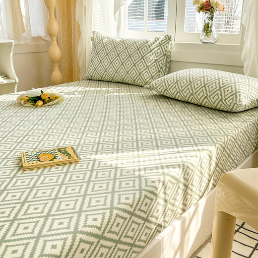 自然醒纯棉老粗布床笠单件全棉床垫保护罩防尘罩全包防滑席梦思保护套夏JY 商品图4