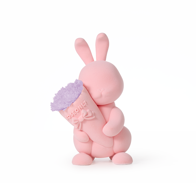 ROSEONLY THE PINK至亲挚友系列 永生玫瑰 甜心兔康乃馨粉色公仔 公仔玫瑰花礼盒 送爱人女友礼物