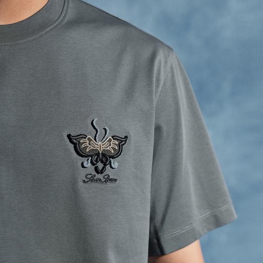 【非遗苗绣蝴蝶妈妈系列】柒牌短袖T恤男夏季新款时尚潮流体恤衫	126T72320 商品图2