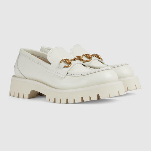 GUCCI 古驰 女士马衔扣沟纹鞋底乐福鞋 米色 761987 DS800 9050 商品图0