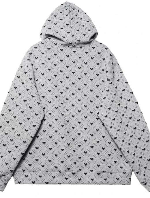 WY51新款简约时尚满印爱心卫衣外套休闲宽松潮流长袖上衣百搭 商品图4
