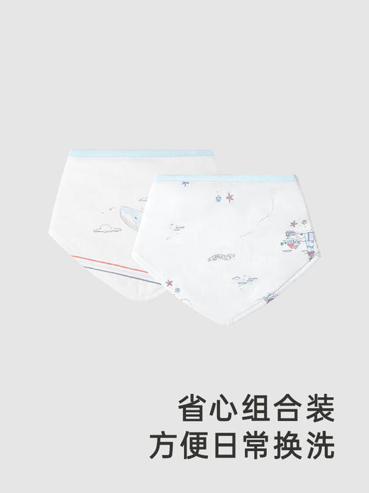 英氏婴儿三角巾口水巾围嘴2024新款新生宝宝饭兜围兜YLSBJ0Q086A 商品图2
