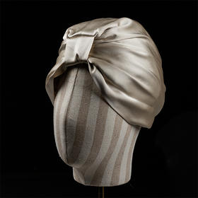 【预售3天】重磅丝绸 19姆米真丝睡帽双层款方块结月子帽100桑蚕丝居家帽1800001