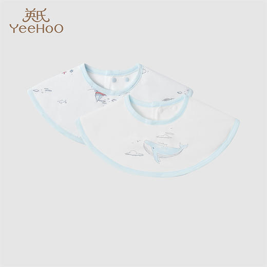 英氏婴儿三角巾口水巾围嘴2024新款新生宝宝饭兜围兜YLSBJ0Q086A 商品图0