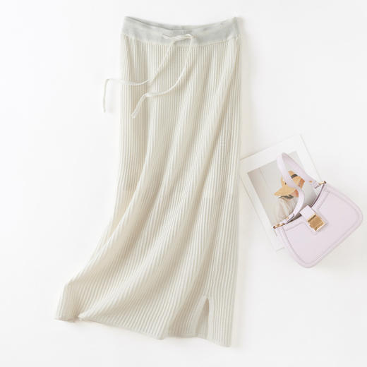 Avann坑条镂空开叉中长裙24052SS 商品图3