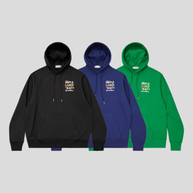 GOODBAI Have a good day彩色印花连帽卫衣