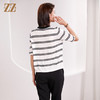 佐尔美春夏上新 时尚气质黑白条纹短袖毛衫上衣女E32MS02 商品缩略图4