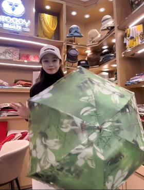 优品堂【梦幻雪纺】三折双层轻巧防紫外线伞