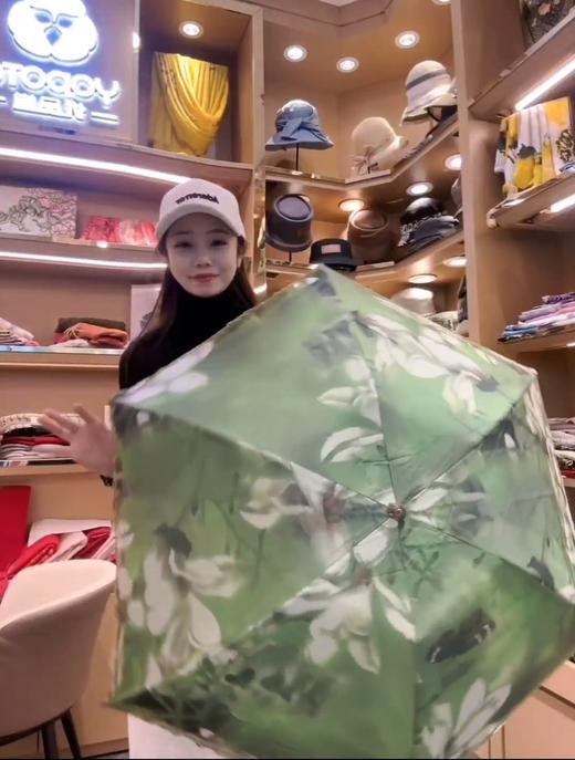 优品堂【梦幻雪纺】三折双层轻巧防紫外线伞 商品图0