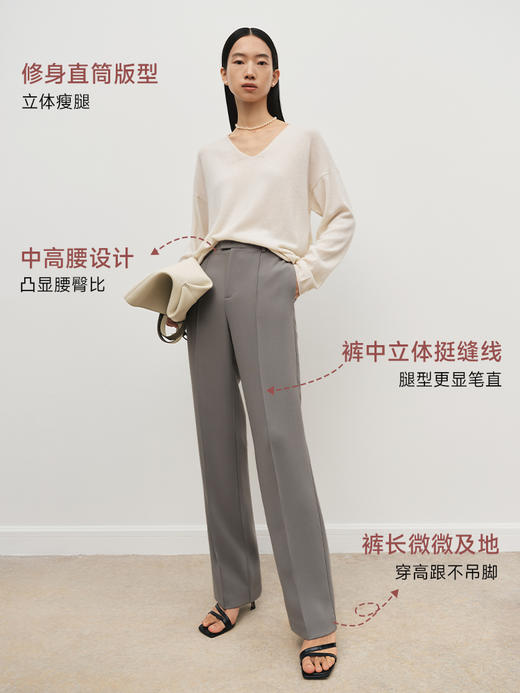 高级修容笔 醋酸修身直筒裤FB4970244 商品图3