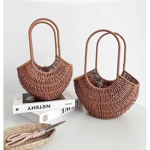 【新款】藤编半月花篮（直径20径深12高度30） 商品图10