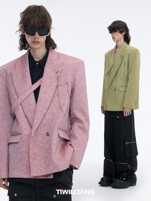 TIWILLTANG启世录“谜幻衍感”2.0光感3D定制蛇纹皮钢链甄品西装 商品图2