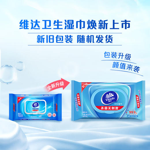 维达洁肤杀菌无刺激湿巾80片VW1028 商品图1