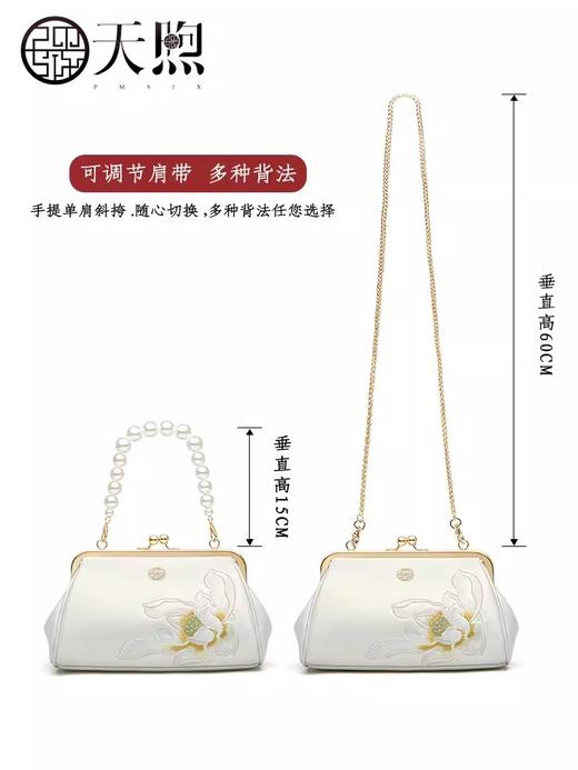 爱莲说新中式旗袍汉服手提单肩斜挎绣花牛皮小包P220251 商品图4