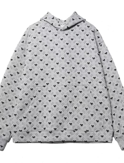 WY51新款简约时尚满印爱心卫衣外套休闲宽松潮流长袖上衣百搭 商品图2