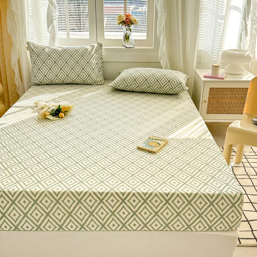 自然醒纯棉老粗布床笠单件全棉床垫保护罩防尘罩全包防滑席梦思保护套夏JY 商品图2