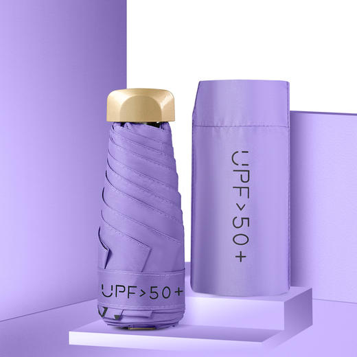 【晴雨出行无忧！精致小巧】晴雨两用小巧便携迷你礼品伞黑胶防晒遮阳太阳伞女扁五折伞，悬垂感高密色丁布 高针密织，有效阻隔紫外线。 商品图11