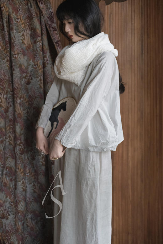 Daniela Gregis  淡蓝色/沙灰色棉质短上衣 商品图6