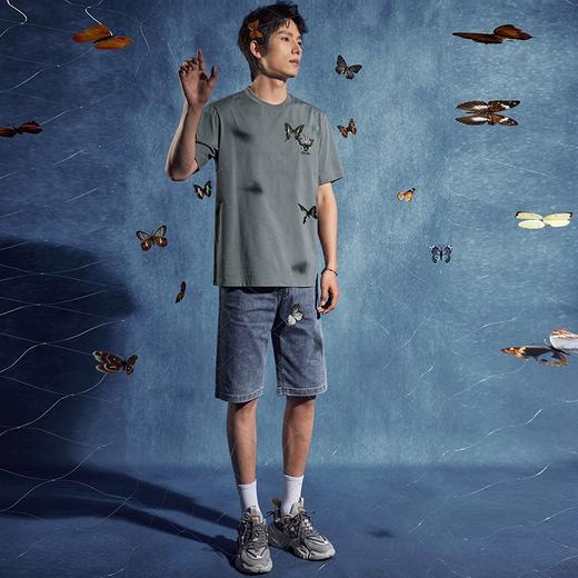 【非遗苗绣蝴蝶妈妈系列】柒牌短袖T恤男夏季新款时尚潮流体恤衫	126T72320 商品图3