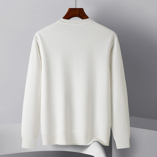 【桑蚕丝混纺】罗蒙春秋男装虎头卫衣胸花绣花卫衣男士舒适休闲百搭卫衣圆领长袖T恤上衣男 商品图8