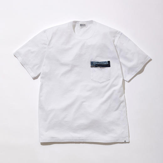 KUON Boro Striped Pocket Tee 日本职人手工制古布拼接口袋T恤 商品图0