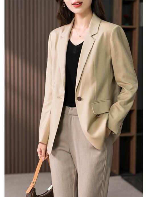 时尚洋气小西装外套女2024春秋新款气质休闲一粒扣西服上衣 商品图0