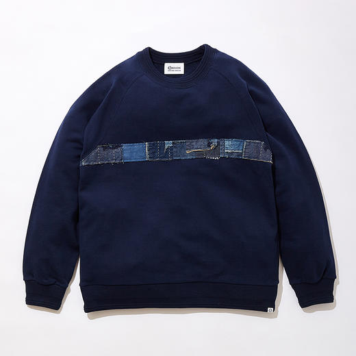 KUON Boro Striped Sweatshirt 日本职人手工制古布拼接套头卫衣 商品图3