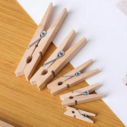 原木夹子多尺寸 1个 晾衣夹袜子幼儿园照片固定厨房老式大号传菜木头迷你DIY小号木质 商品图0